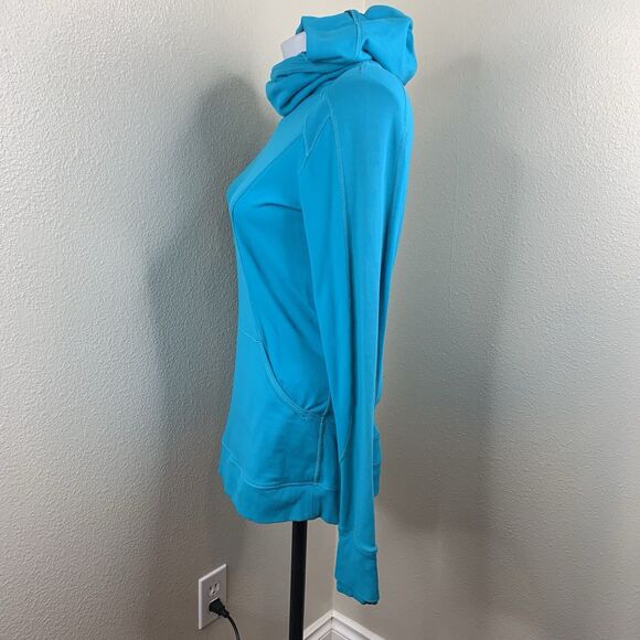 Lululemon Base Runner Hoodie Sz 4/6? Teal Half Micro Macro Surge L/S Ponytail - Picture 5 of 9